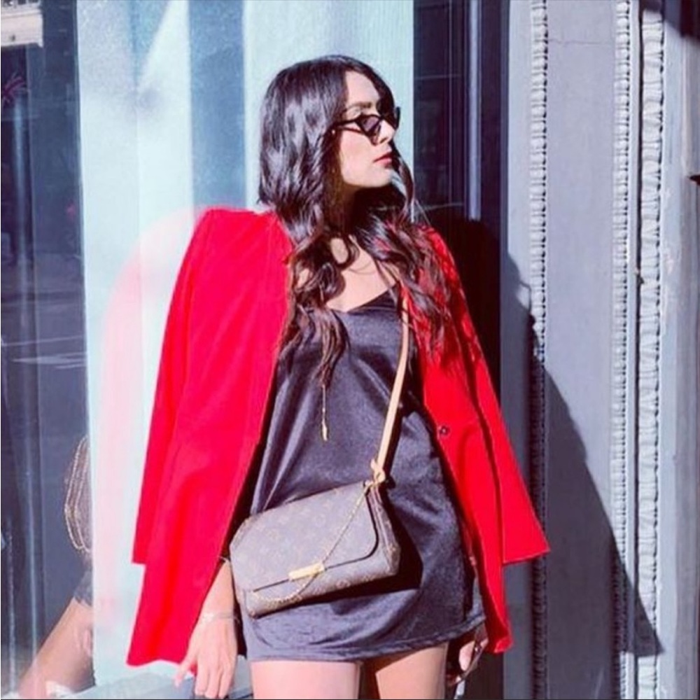 Zara Basic Poppy Red Snap Button Closure Long Bla… - image 5